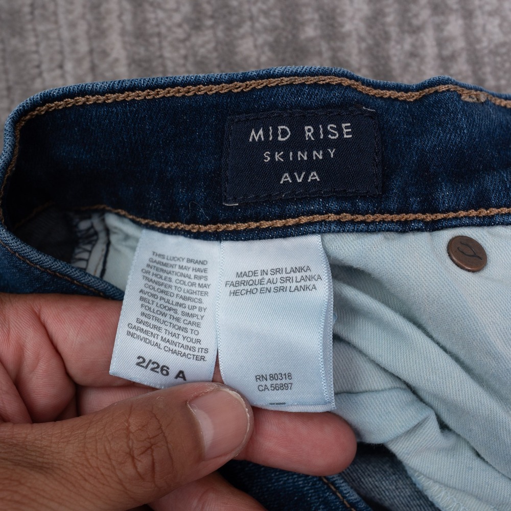 Lucky Brand Ava Skinny Ankle Jeans Womens 2/26 Blue Excellent Mid Rise Stretch - Picture 10 of 12